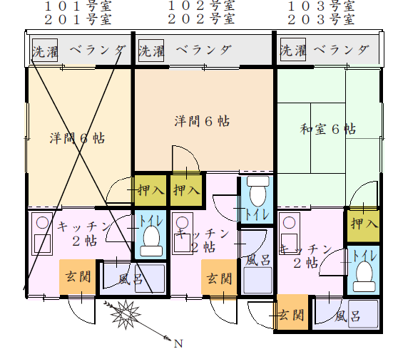 光コーポ１０２，２０３